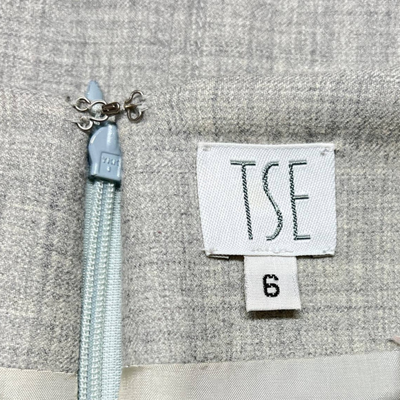 TSE Gray Wool Blend Midi Straight Skirt Career Business Size 6 - Picture 5 of 8